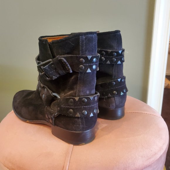 Frye Ankle Boots w/ Studed Harness Size 9 - Picture 2 of 5